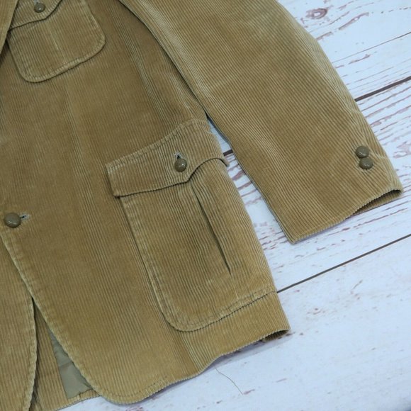 Jack Daniels 1960's Hipster Men’s Size Large Brown Corduroy Jacket Coat Quilted - Picture 8 of 9